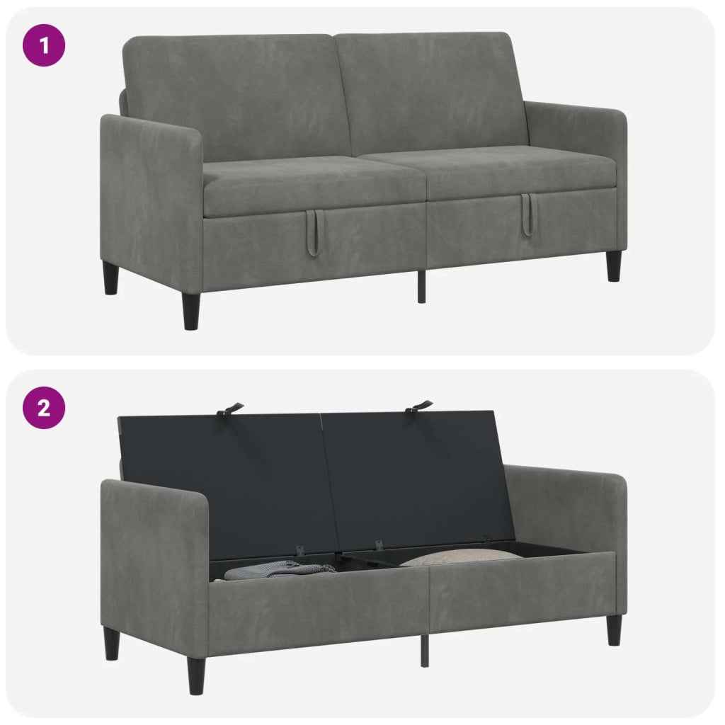 Divano con Storage Grigio Scuro 172 x 78 x 87 cm Poliestere 42036962