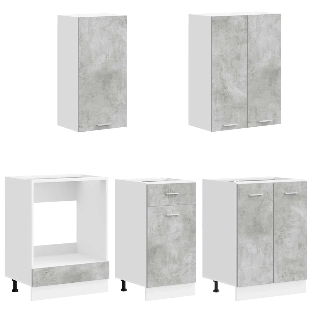 Unità Cucina LYON 5 pcs Grigio Cemento Legno ingegnerizzato 3438222