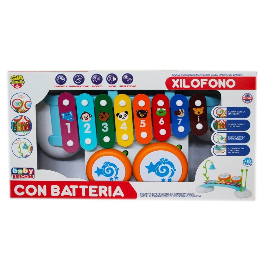 Trade Shop - Xilofono Colorato Con Batteria Con Suoni E Musica Gioco Per Bambini Da Mesi 18+ -