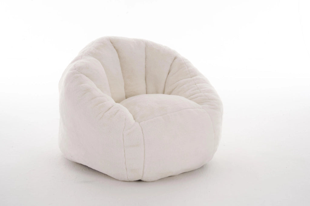 Pouf per bambini in morbido peluche; forma ergonomica; piccolo; beige; in poliestere