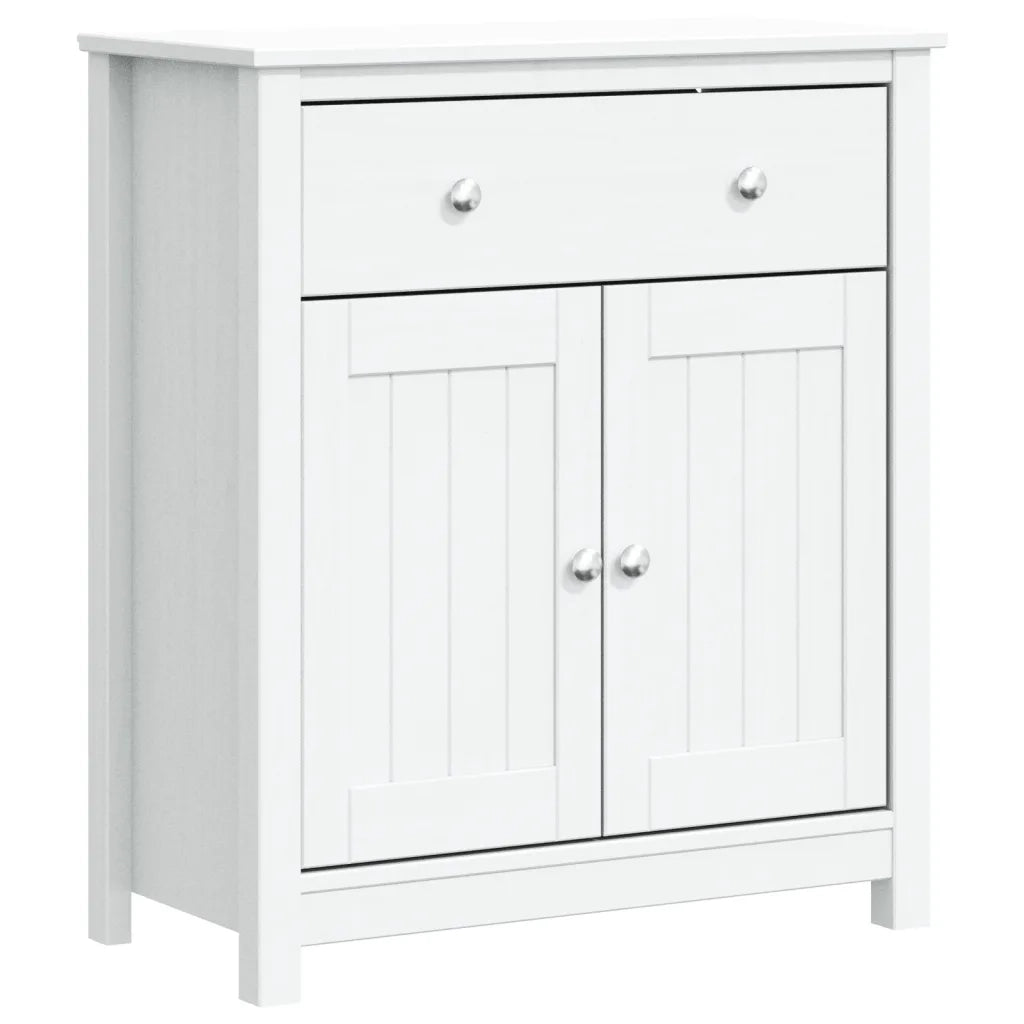 Mobile da Bagno BERG Bianco 69,5x34x80cm Legno Massello di Pinocod mxl 83808