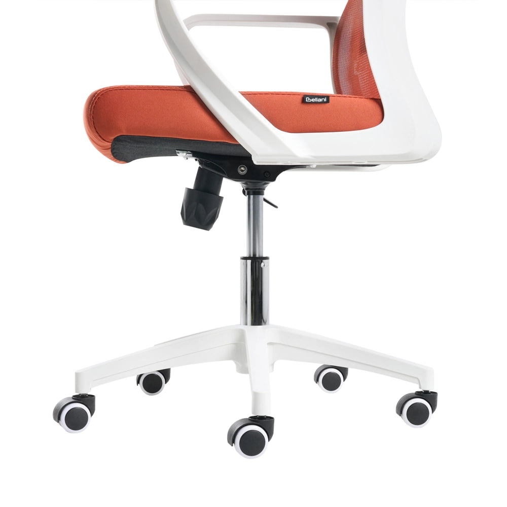 Sedia da ufficio con base girevole e poggiatesta regolabile in altezza con rete Home Office Beige stile moderno