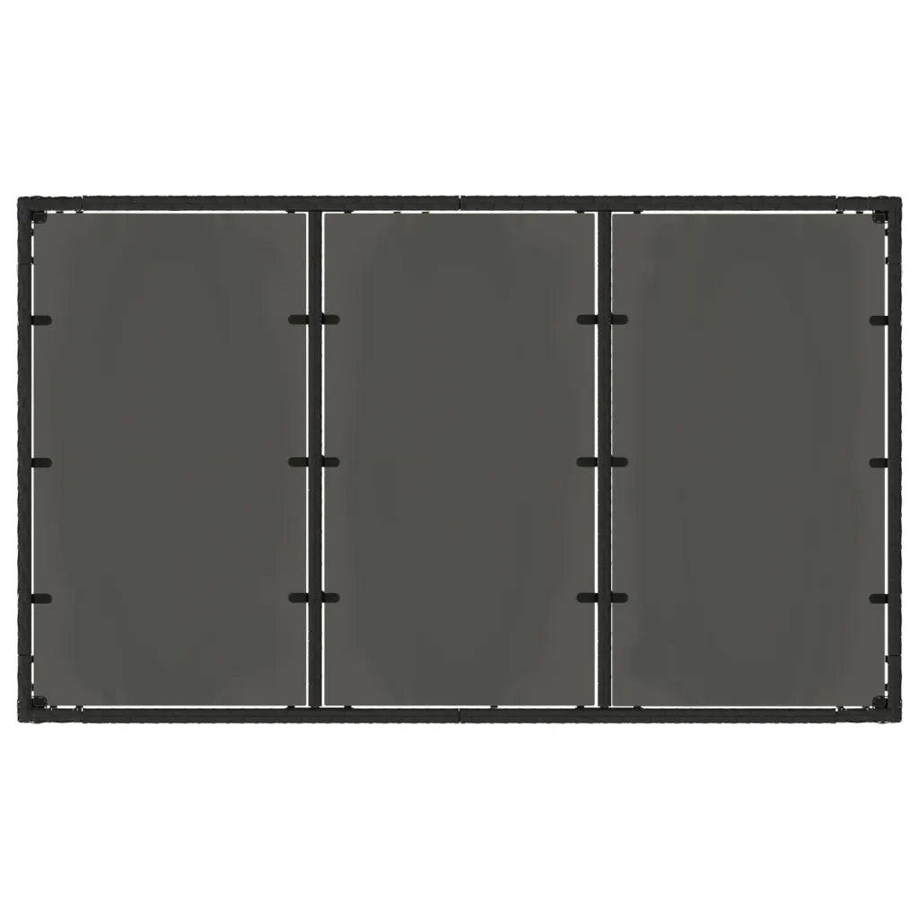Tavolo da Giardino Piano in Vetro Nero 150x90x75 cm Polyrattan 365589