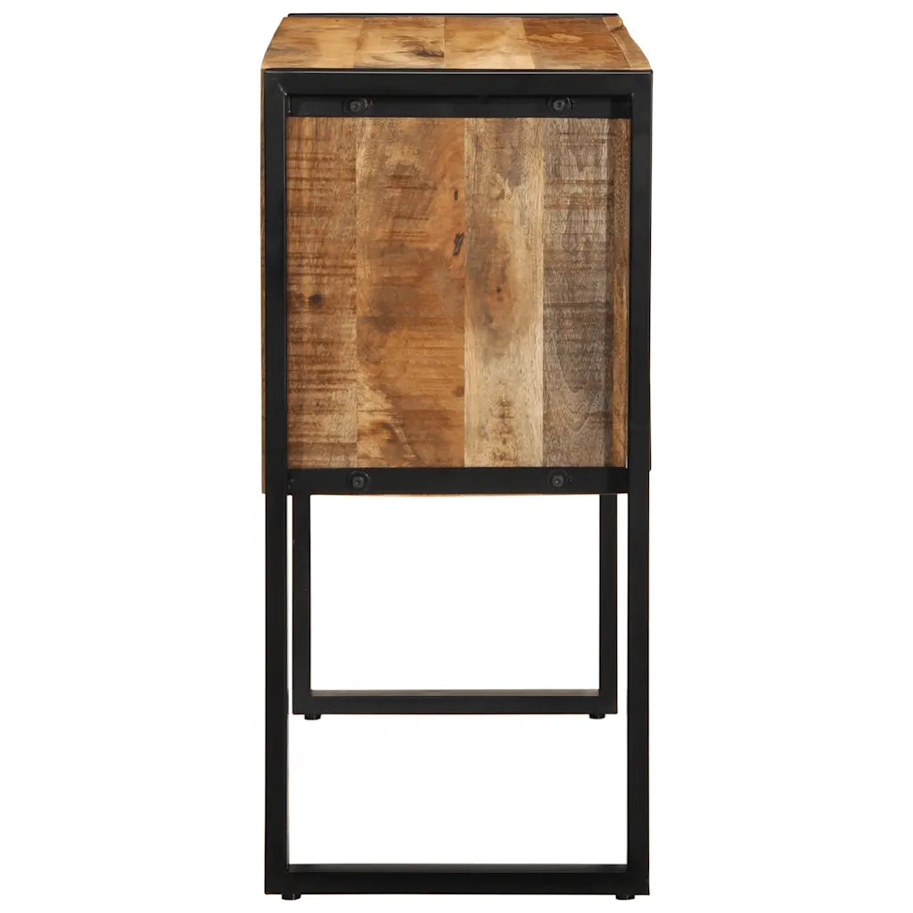 Tavolo Consolle 90x35x75 cm in Legno Massello di Mango Grezzo
