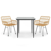 Set da Pranzo da Giardino 3 pz | Set Salotto da Giardino in Polyrattan