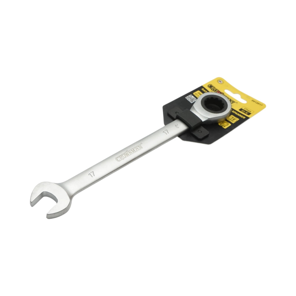 Chiave combinata Crownman da 17 mm in acciaio Cr-V con cricchetto