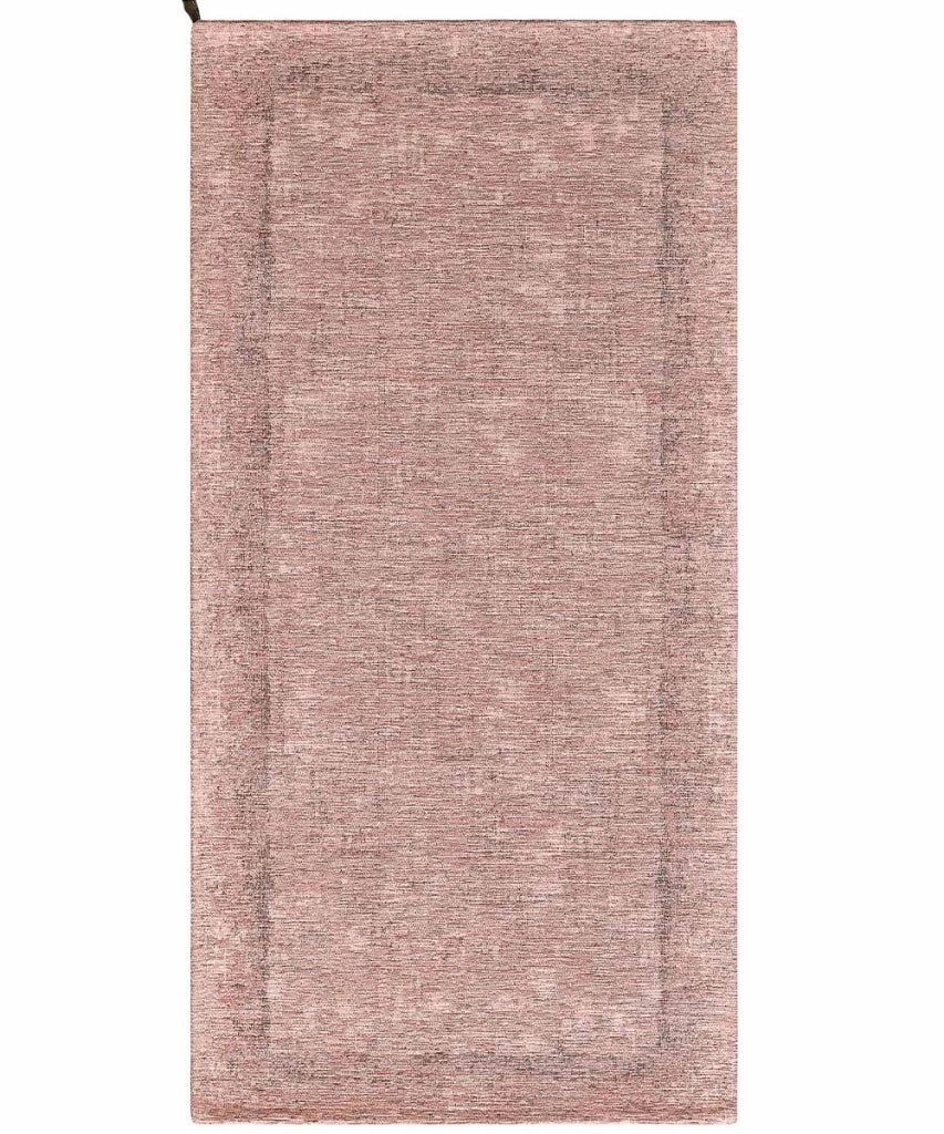 Tappeto moderno DUBLINO ROSA elegante cornice tinta unita, passatoia cucina multiuso lavabile antiscivolo cm.55x190