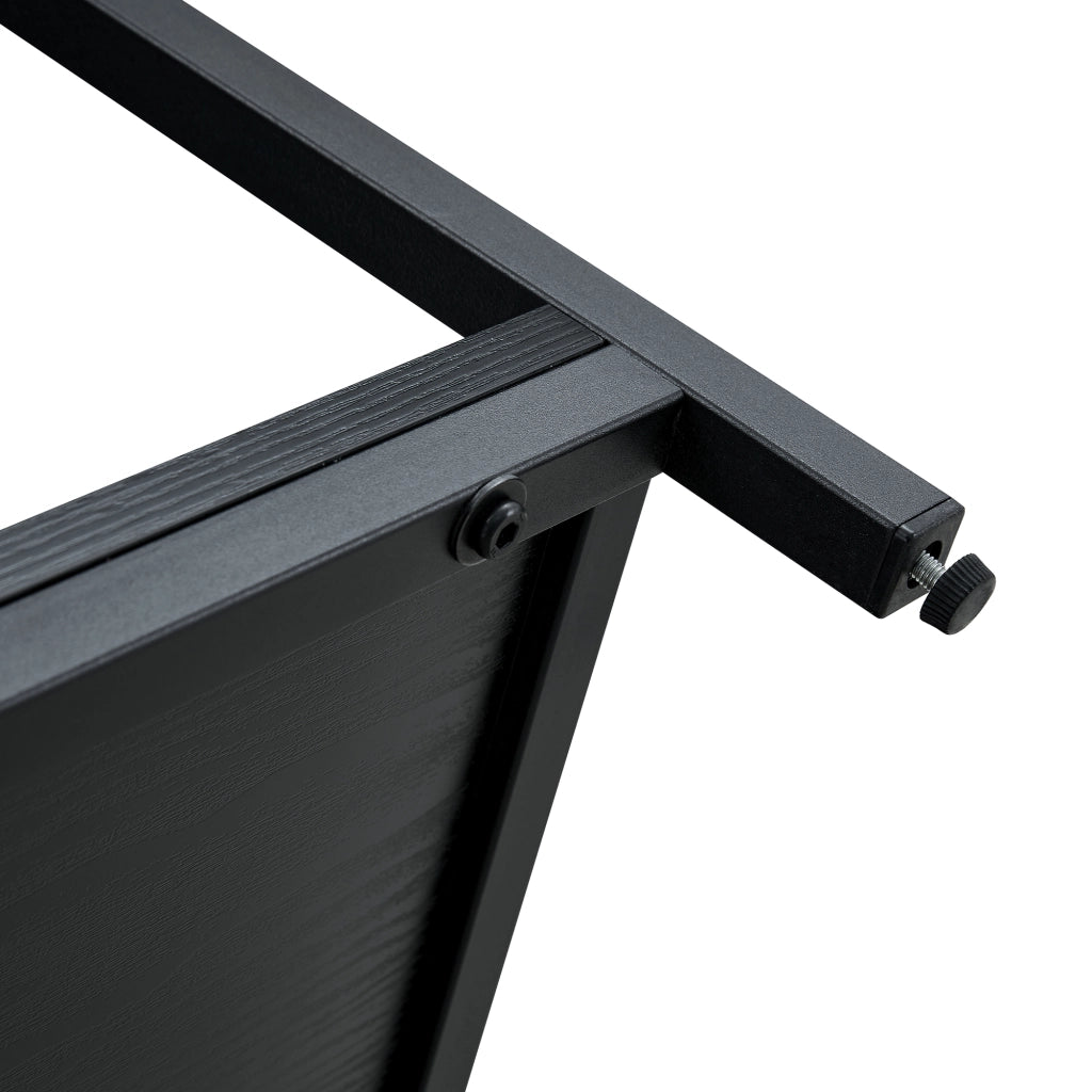 TAVOLO ROTONDO 107 cm con doppio ripiano, MDF effetto noce, metallo nero