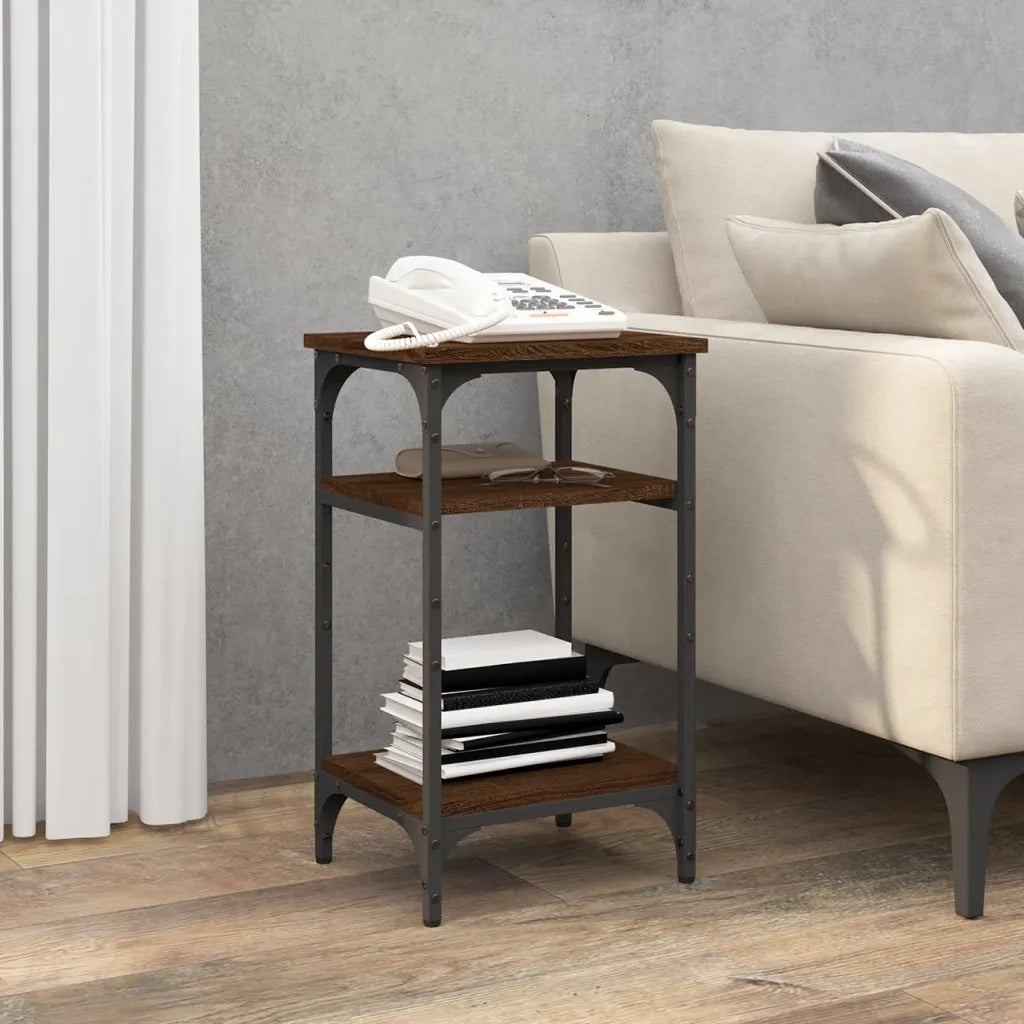 Tavolino Rovere Marrone 35x30x60 cm in Legno Multistrato 825806