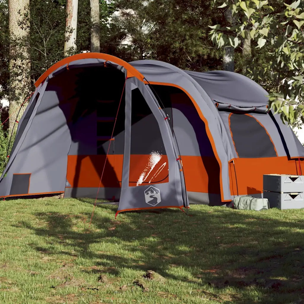 Tenda da Campeggio Familiare per 6 Persone-Tenda per Famiglie Grigia Impermeabile