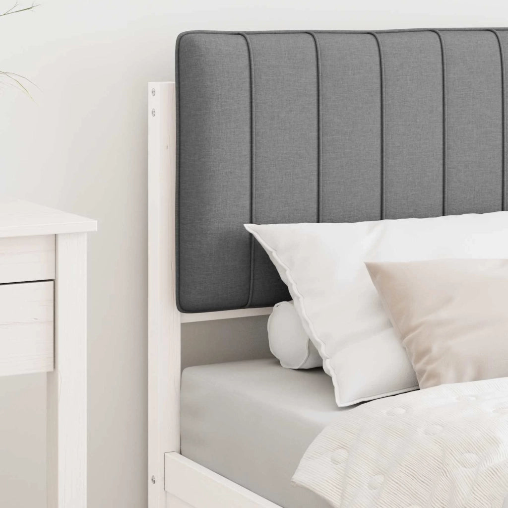 Letto con Testiera Rivestita Grigio chiaro 75 x 190 cm