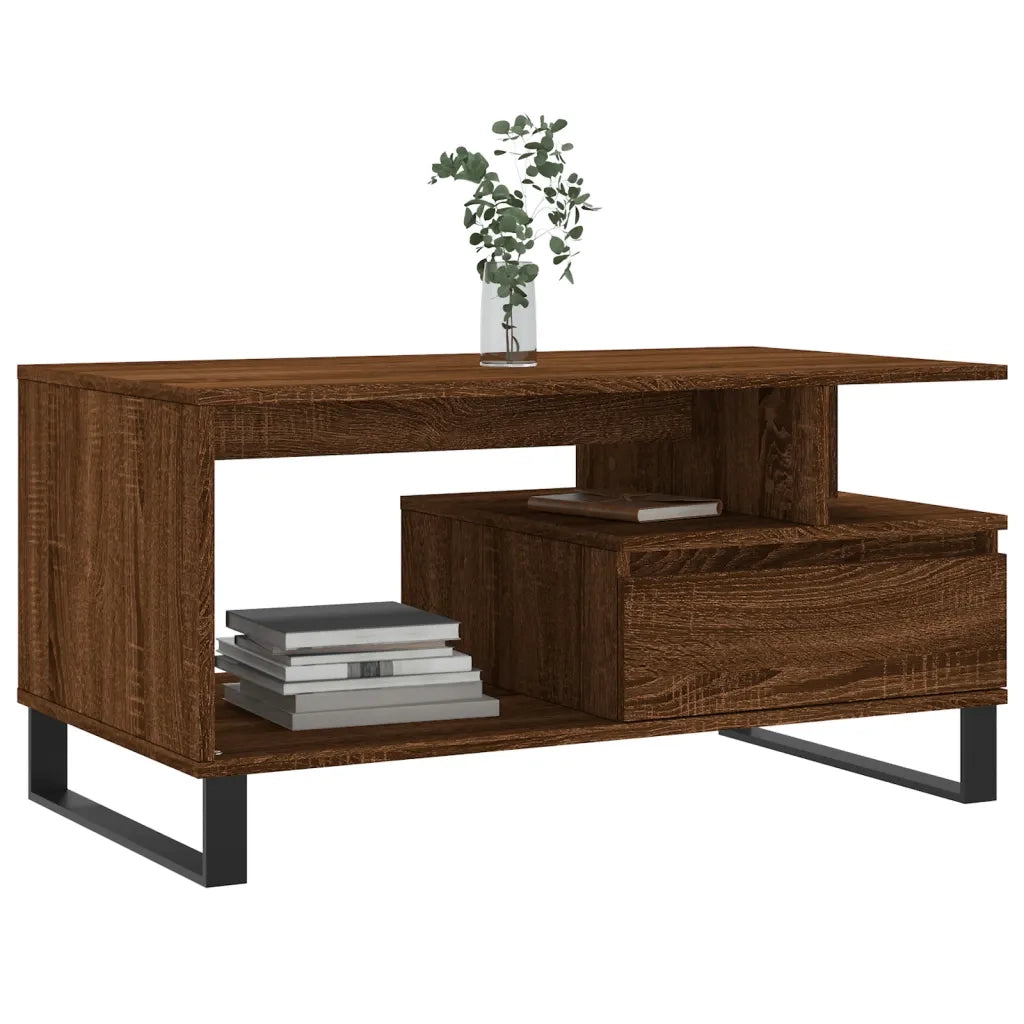 Tavolino Salotto Rovere Marrone 90x49x45 cm Legno Multistratocod mxl 102834