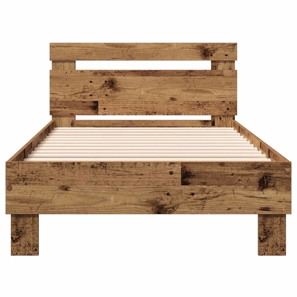 Struttura del letto con testiera-Giroletto Legno vecchio 193 x 95 x 88 cm