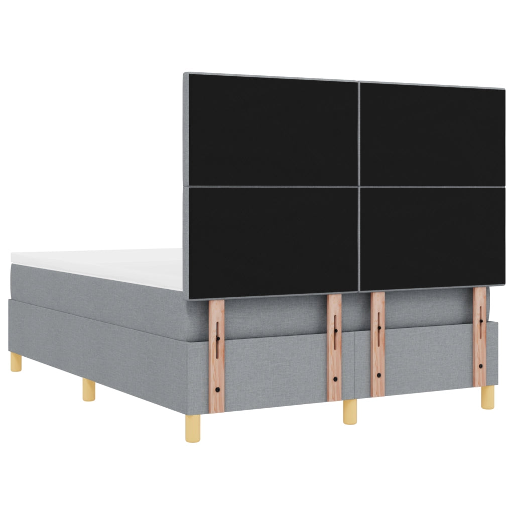 Letto con Box Spring e Materasso Grigio Chiaro 140x190 cm Tessuto