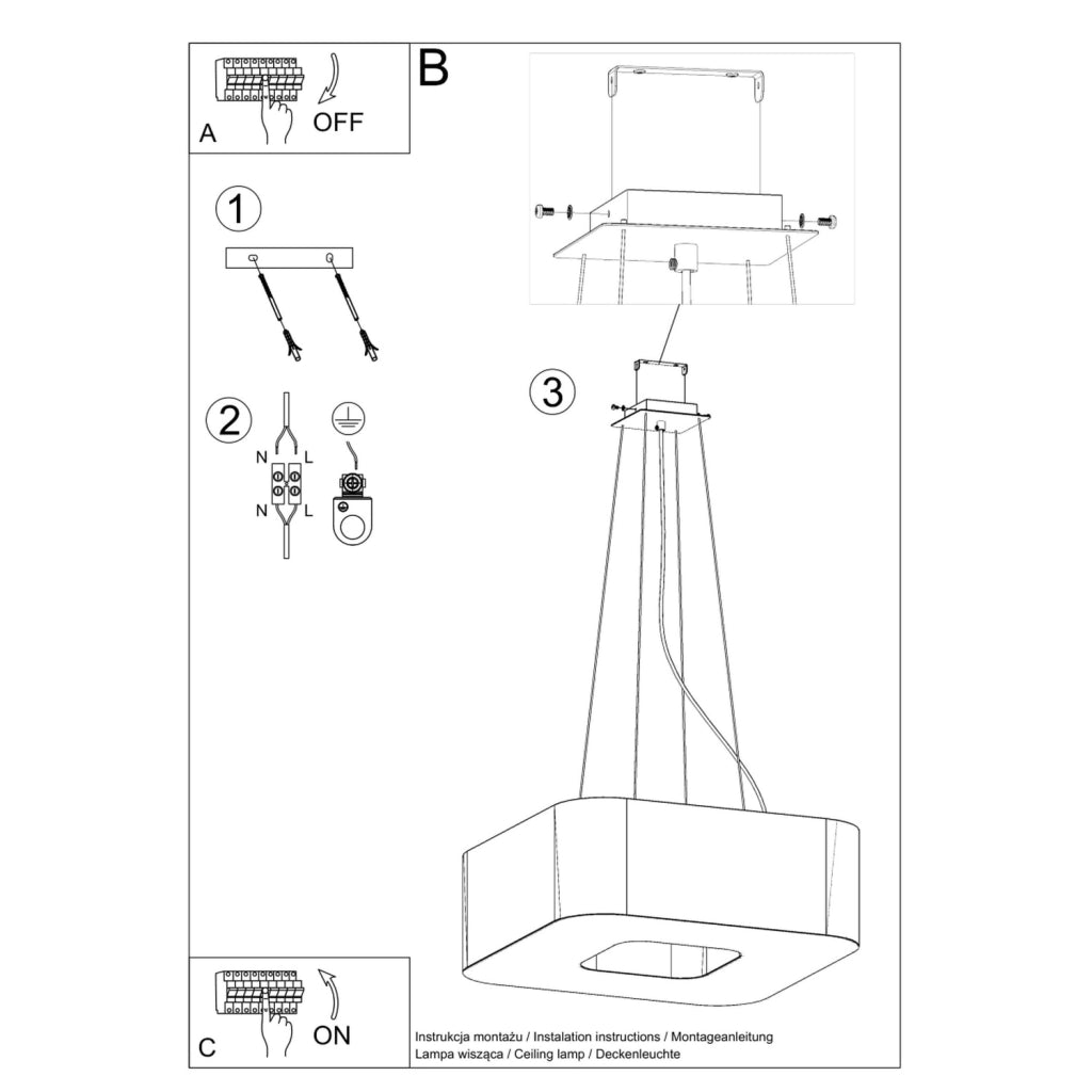 Lampada a sospensione NEPTUN Pure Lume nera 8xE27