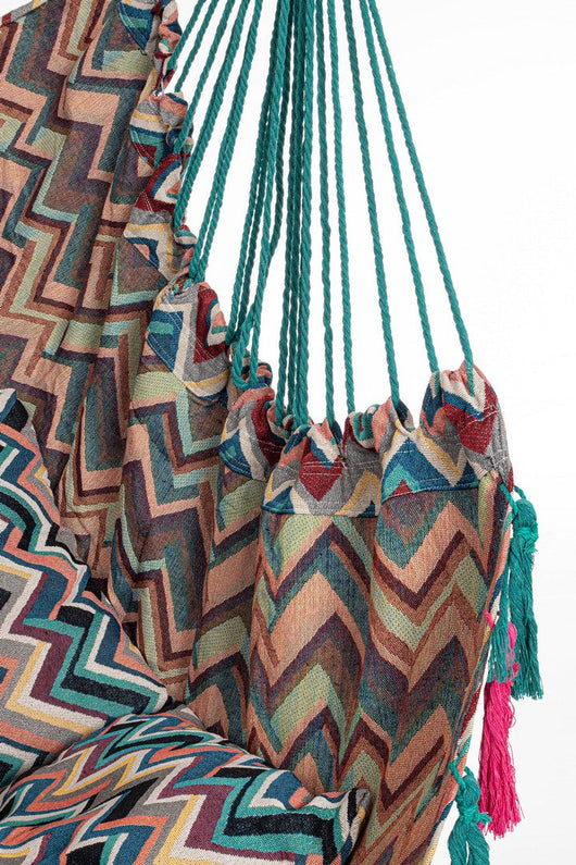 Amaca Sedia Sospesa da Giardino 120x146 cm in Poli-Cotone Santander