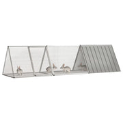 Gabbia per conigli grigia 302,5x80,5x71 cm in acciaio zincato 3106449