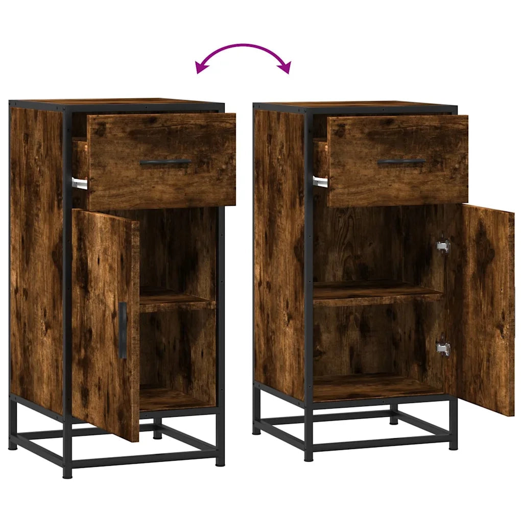 Credenza Rovere Fumo 35,5x35x76 cm in Truciolato 848961
