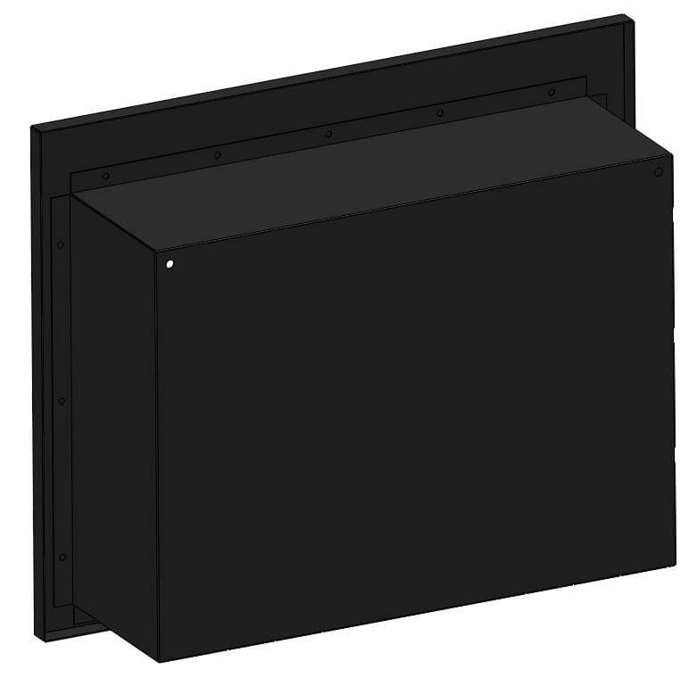 Camino a Bioetanolo da Parete/Incasso 60x49 cm Frame 600 Nero con Vetro