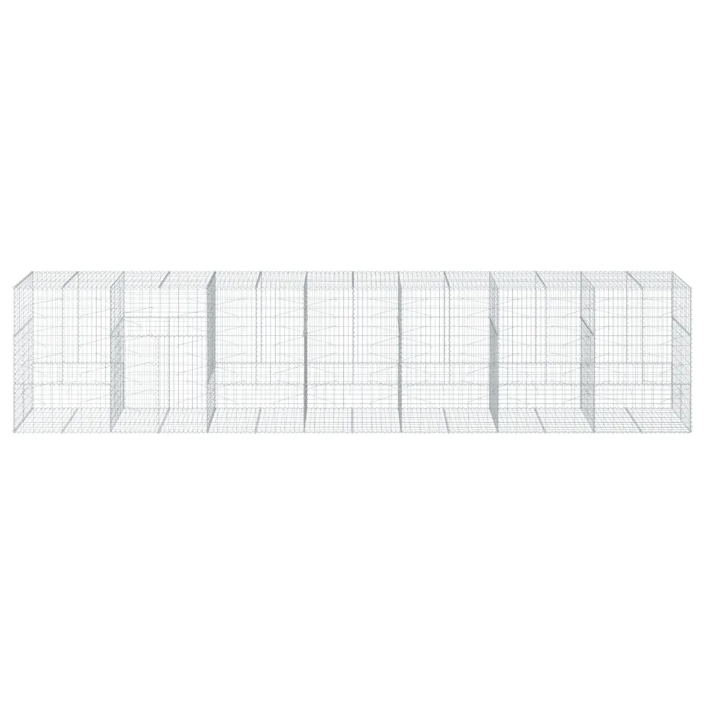 Cesto Gabbione con Copertura 700x100x150 cm in Ferro Zincato