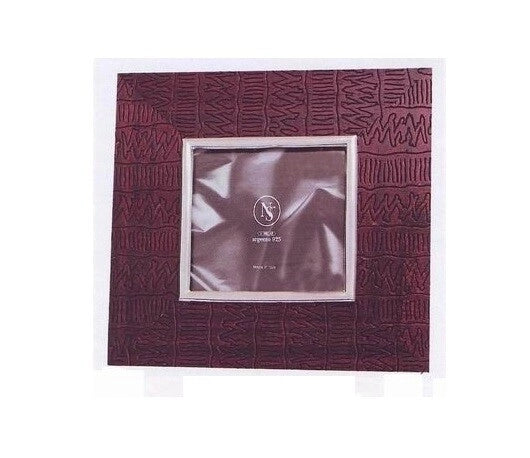 Cornice Portafoto da appoggio in Legno e Argento Bordeaux 13 x 13 cm