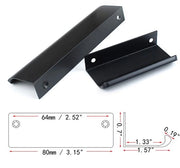 Maniglie per mobili in alluminio leggero, nero, 8 pezzi, con maniglia occultabile, facile da installare, distanza di apertura 64 mm