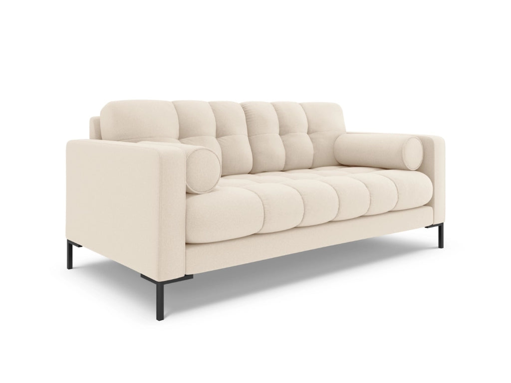 Cosmopolitan Design - Divano "Bali" 3 posti in tessuto strutturato beige chiaro 