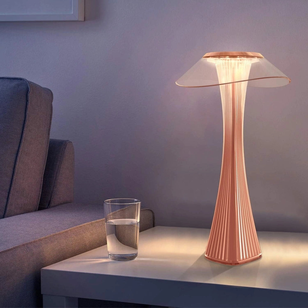 ZMH Lampada da tavolo LED Dimmabile Moderna USB 3 Livelli di Luminosità Rosa Oro da Comodino