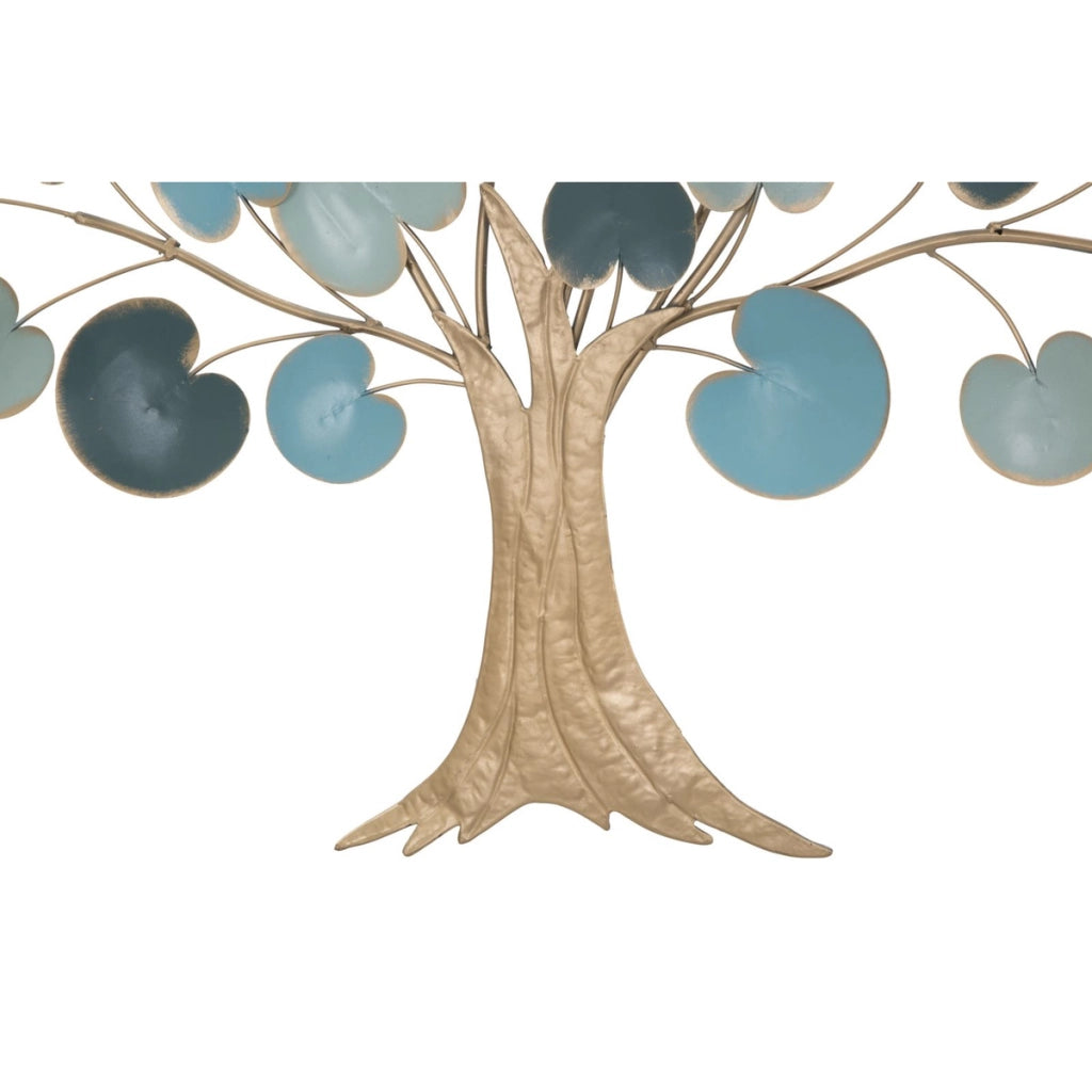 Decorazione in Metallo 3D Albero 5, Blu, Metallo, 89x2,5x90 cm