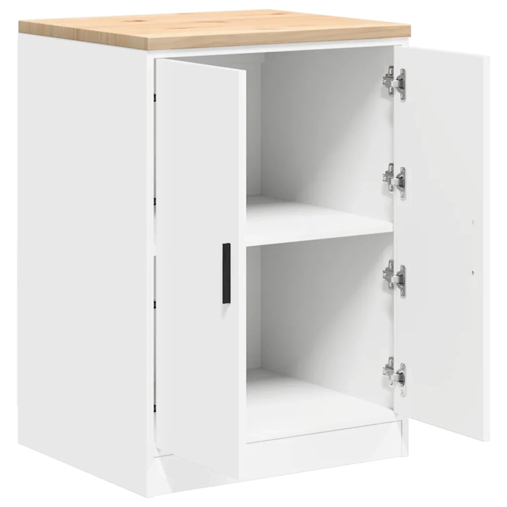 Armadietto da Garage Bianco 60x51x85 cm Legno Massello di Pino CFW4800652