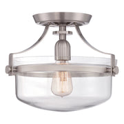 Lampada a Soffitto Industrial Nordico Trilogy Metallo Nichel Spazzolato 3 Luci E27