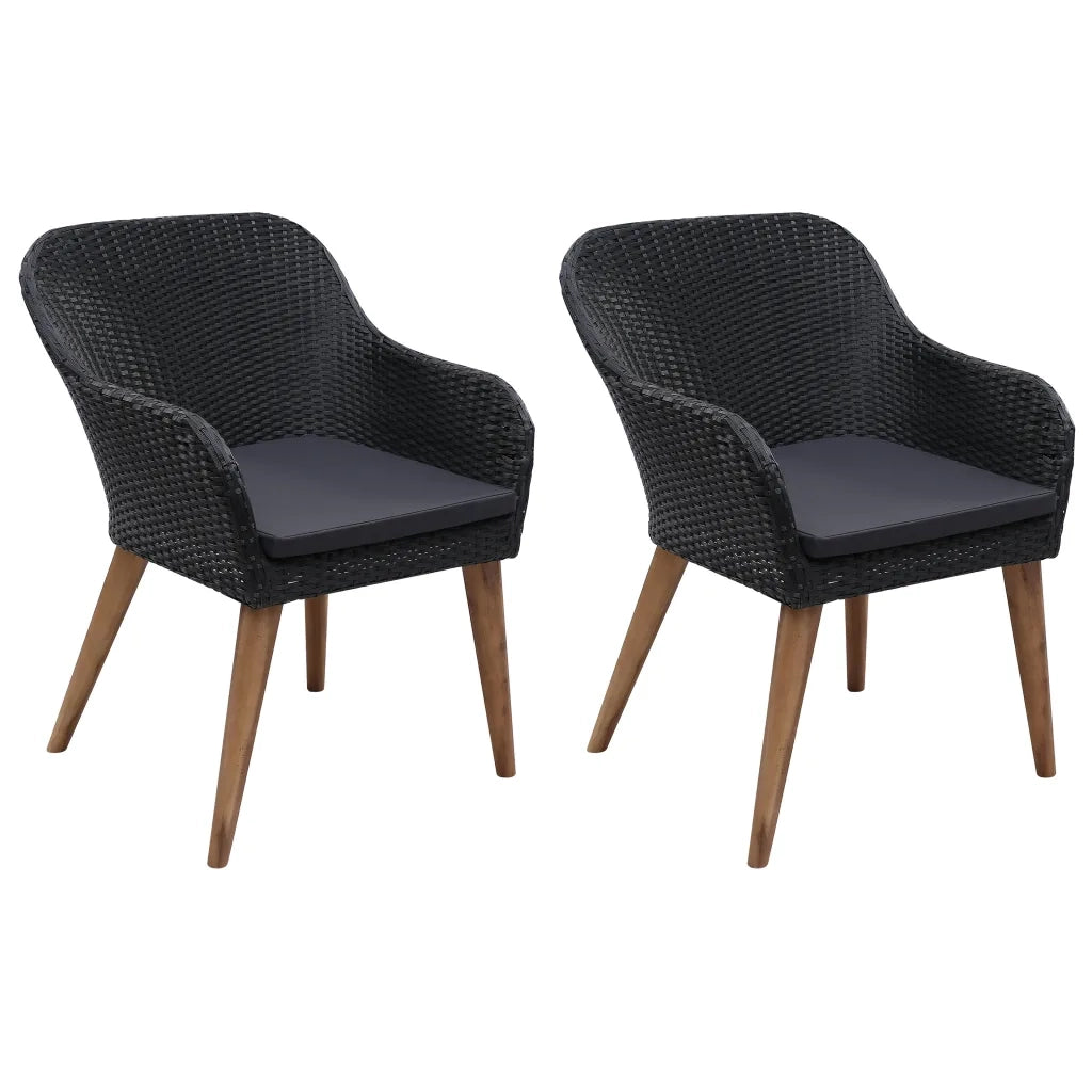Set Mobili da Pranzo per Giardino 3 pz Nero 3068718