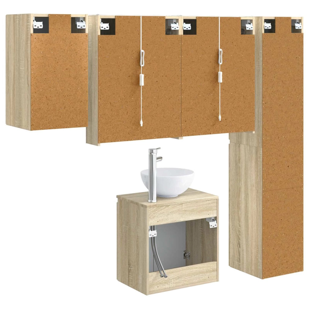 Set di Armadi da Bagno 5 pcs Rovere Sonoma 53 x 15,5 x 70 cm 3407305