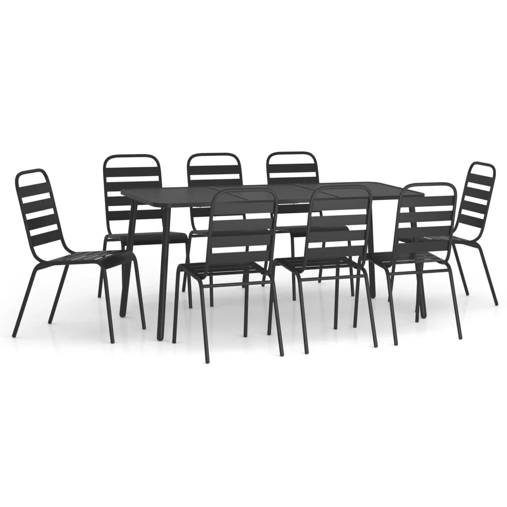 Set da Pranzo da Giardino 9 pz in Acciaio Antracitecod mxl 100728