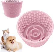 Anti-Gulping Kom per Cani – Slurpkom a forma di tonno in silicone con effetto antiscivolo per un'alimentazione salutare e riduzione di flatulenza (rosa viola)
