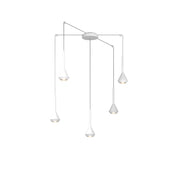 Lampadario Moderno Aygo Metallo Bianco 5 Luci Gu10