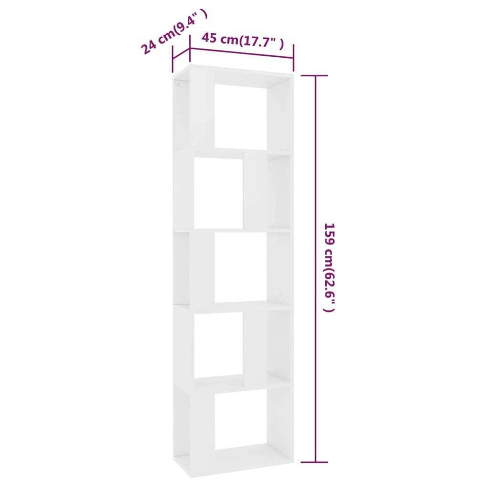 Bookshelf/room Divider, White, 45x24x159 Cm, Engineered Wood