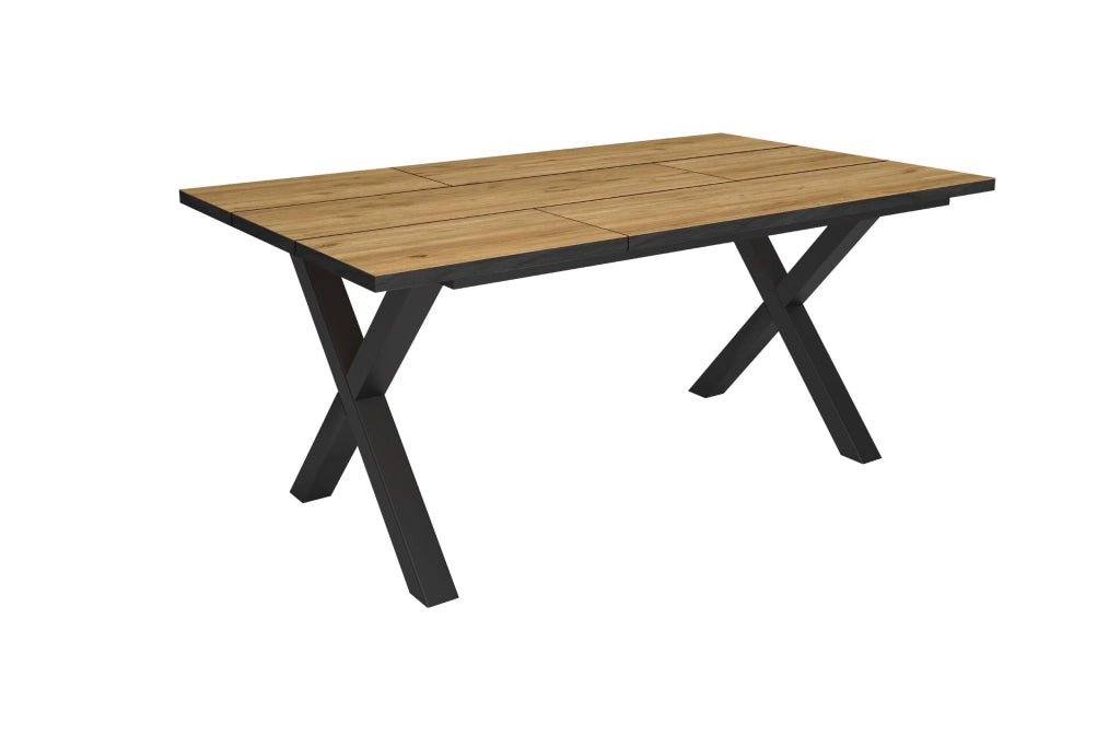Tavolo da Pranzo, 167x90x74 cm, Per 8 persone, Tavolo Cucina, Rovere e nero