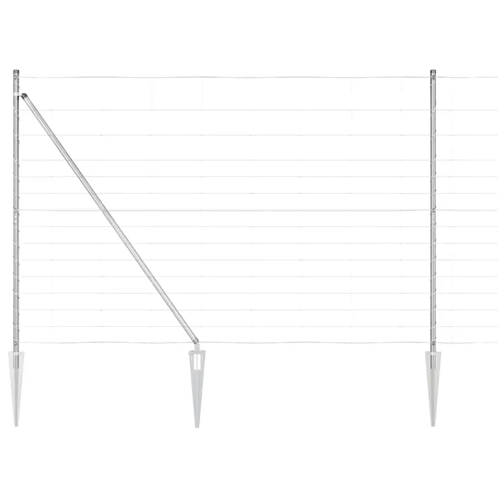 Palo della recinzione Zincato 25 x 1,6 m Acciaio