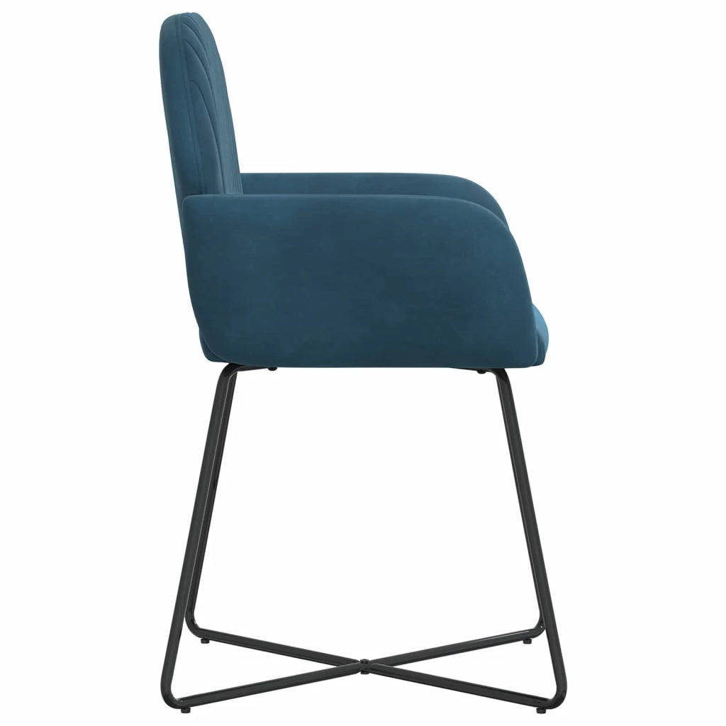 Sedie da pranzo 2 pcs Velluto (V) Blu 55 x 50 x 84 cm 42034373