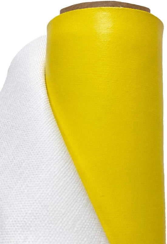 Tessuto di pelle sintetica impermeabile venduto per metro - giallo limone - 100cm x 140cm