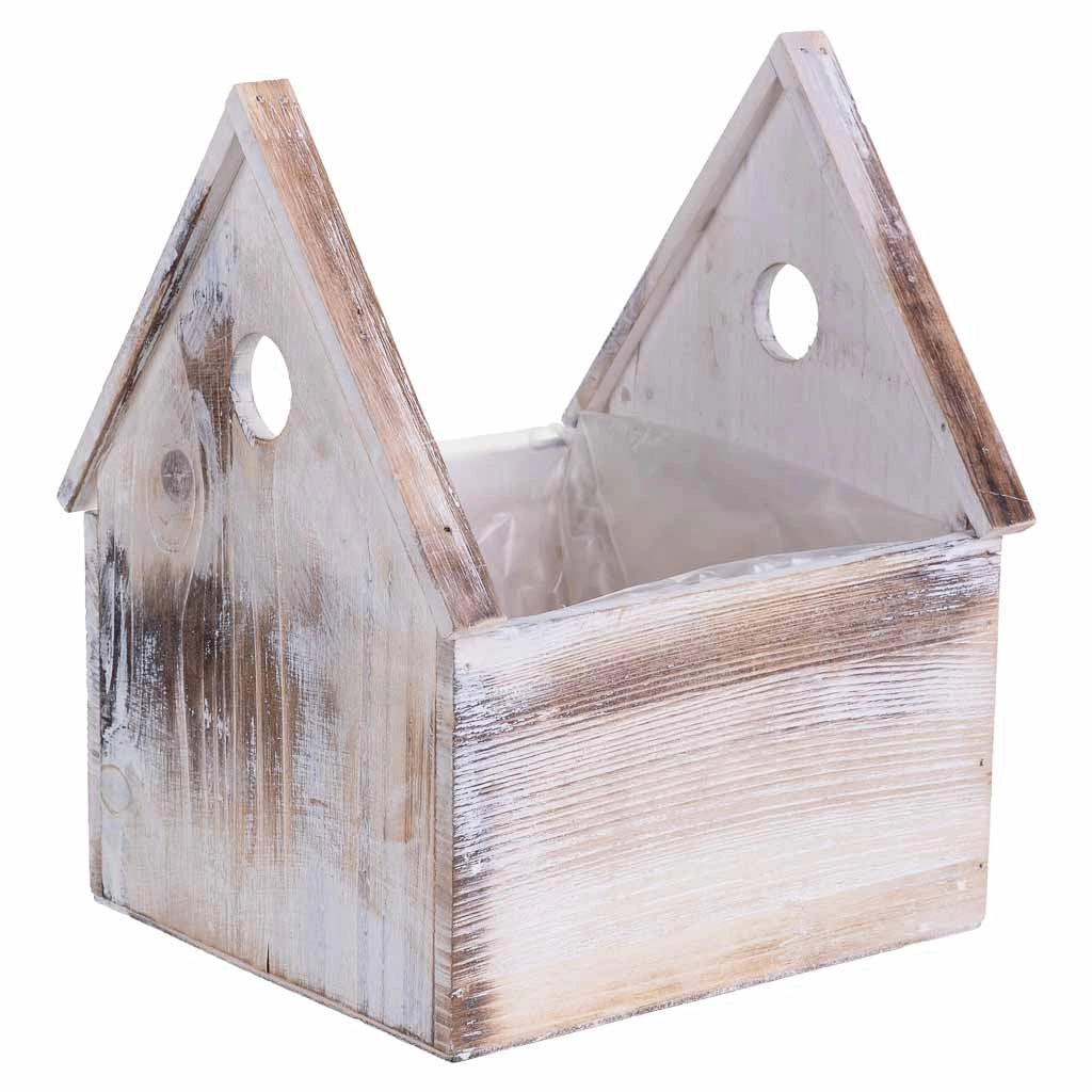 Supporto per fioriera quadrato in legno 20x18x26/12H cm