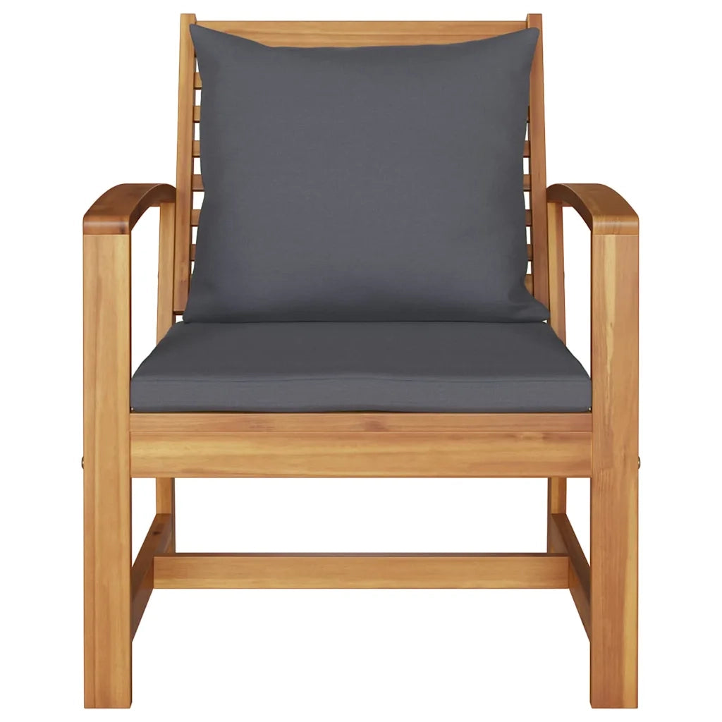 vidaXL Sedie da giardino 2 pcs Naturale 60 x 65 x 76.5 cm