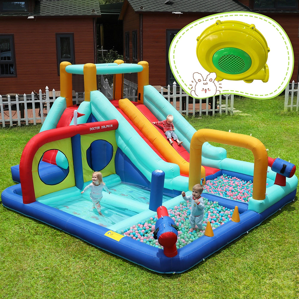 Set da gioco per bambini - Xylo - Scivolo doppio, pistole ad acqua, parete per arrampicata