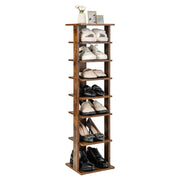 Scarpiera angolare a 7 ripiani 27 x 26 x 110 cm design moderno MDF marrone 20_0012816