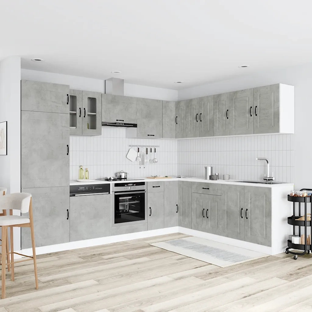 Set Mobili da Cucina 14 pz Kalmar Grigio Cemento in Truciolato
