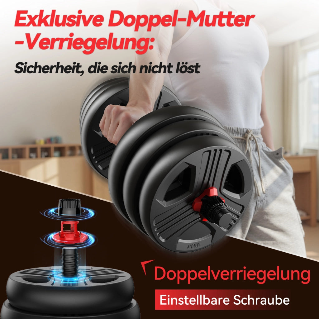 Set di manubri regolabili 10-20 kg ¨C zephmum ¨C 2 pezzi, 5 in 1, kettlebell, sbarra