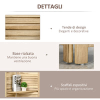 Paravento Divisorio per Interni Pieghevole 162x170 cm a 4 Ante con Ripiani in Legno di Paulonia Legno