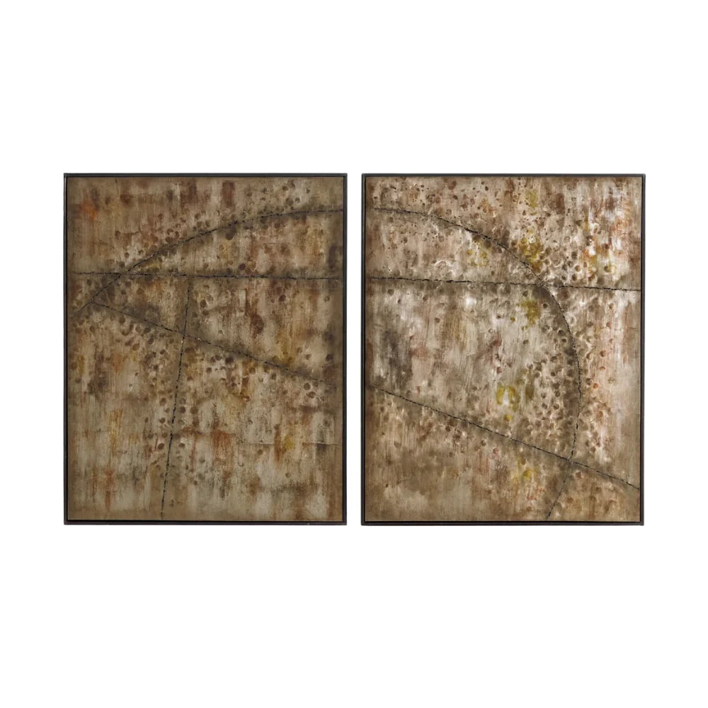 Olio su metallo da parete two 75x100 cm design moderno | Duzzle