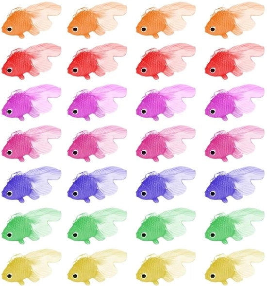Set di 28 Pesci Fittili Tropicali in Plastica per Decorazione Acquario